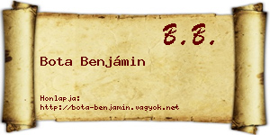 Bota Benjámin névjegykártya