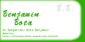 benjamin bota business card